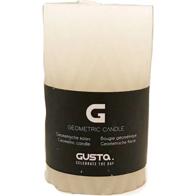 Gusta Geometrische Kaars 12 cm Wit