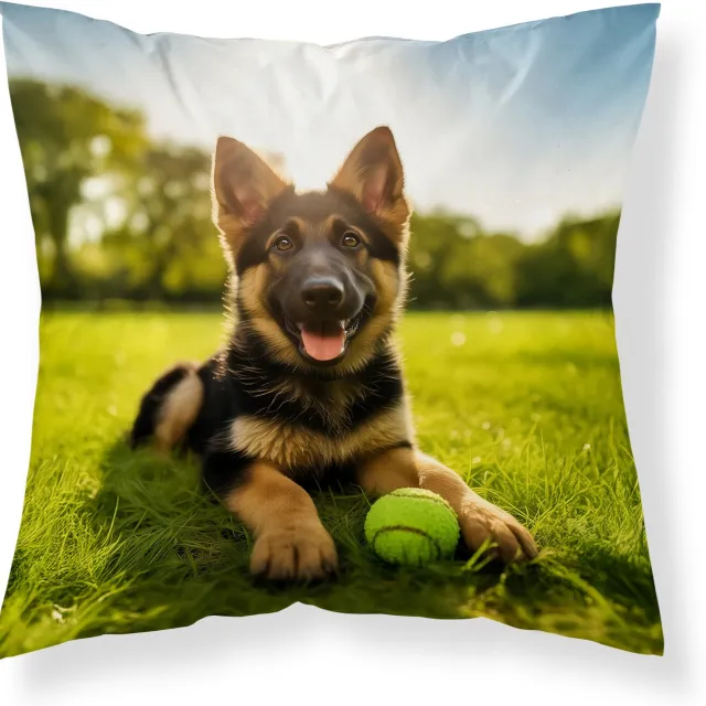 HUISDIER N HUISDIER Herder Sierkussen 40x40cm incl vulling Hond kussen groen