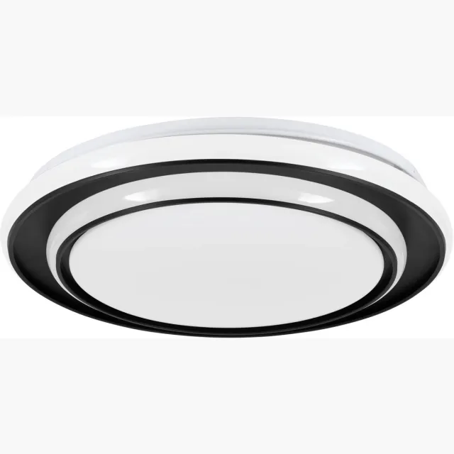 EGLO Moschetta Plafondlamp - Ø 40 cm - Zwart/Wit - Instelbaar wit licht (warm, neutraal en daglicht)