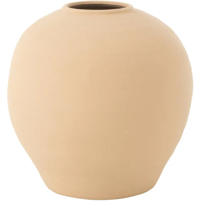 J-Line vaas Cassia Rond - keramiek - beige - large - Ø 37 cm