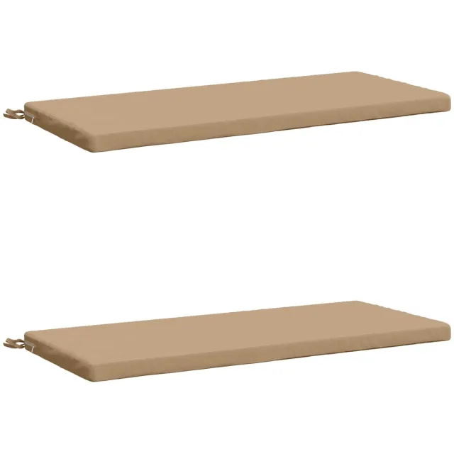 vidaXL Bankkussens - SOEST - 2 - st - 100% - Polyester - Zand - 110 - x - 50 - x - 5 - cm