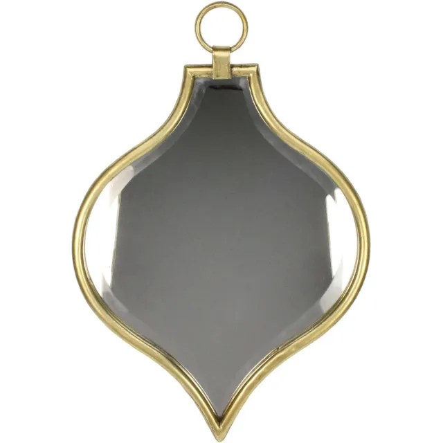 Meander Spiegel druppel groot met grote ring goudkl. 32x2x47cm
