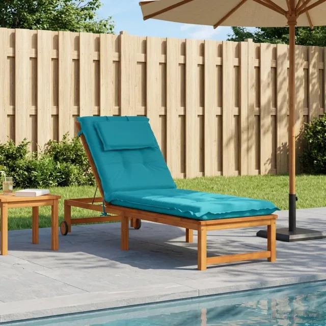 vidaXL Ligstoel Kussen GEMERT 100% Polyester Turquoise 190 x 50 x 9 cm