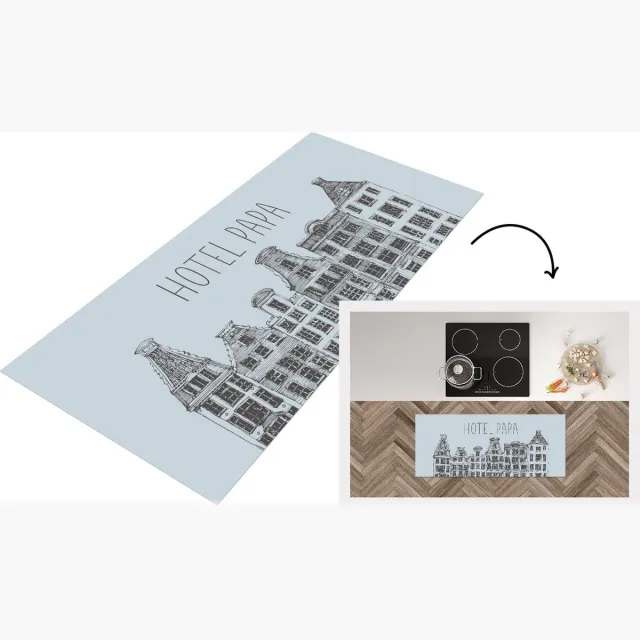 KitchenYeah Keukenloper - Loper keuken - Vaderdag - Hotel papa - Spreuken - Quotes - Keukenloper vinyl Multicolor