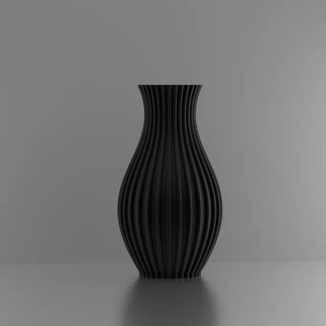 3d-gezellig Prinses - Vaas - Waterdicht - Zwart - Maat 30 cm - Kunststof - Modern - Bloemenvaas - 100% gerecycled PLA (bioplastic)