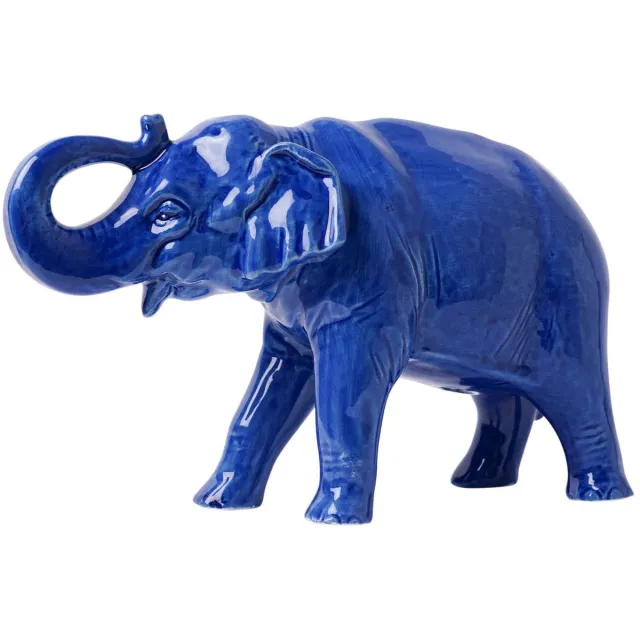 Heinen Delfts Blauw Miniatuur Olifant - Keramiek - 12 cm Delfts blauw