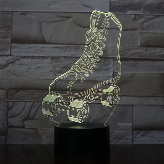 MC Living 3D Led Lamp Met Gravering - RGB 7 Kleuren - Rolschaats