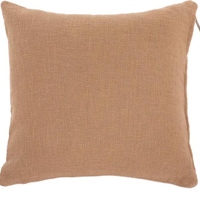 Tiseco Kussen (gevuld) COTTON SLUB - met rits - 60x60 cm - Indiantan INDIAN TAN