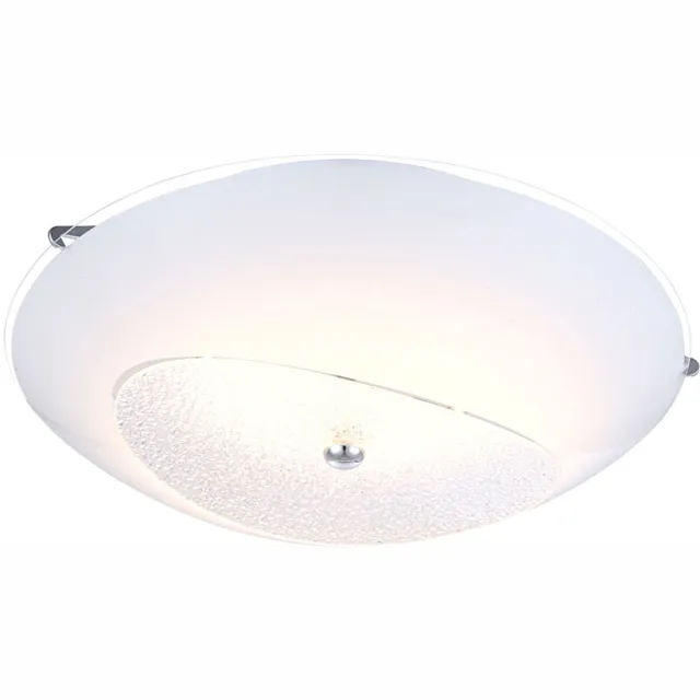 Globo Lighting LED plafondlamp kristal spotlight woonkamer chroom lamp rond glas wit opaal