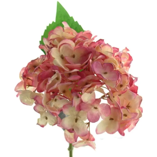 Deko Florale Sperling hortensiabloem roze en creme met blad 34 cm kunstbloemen