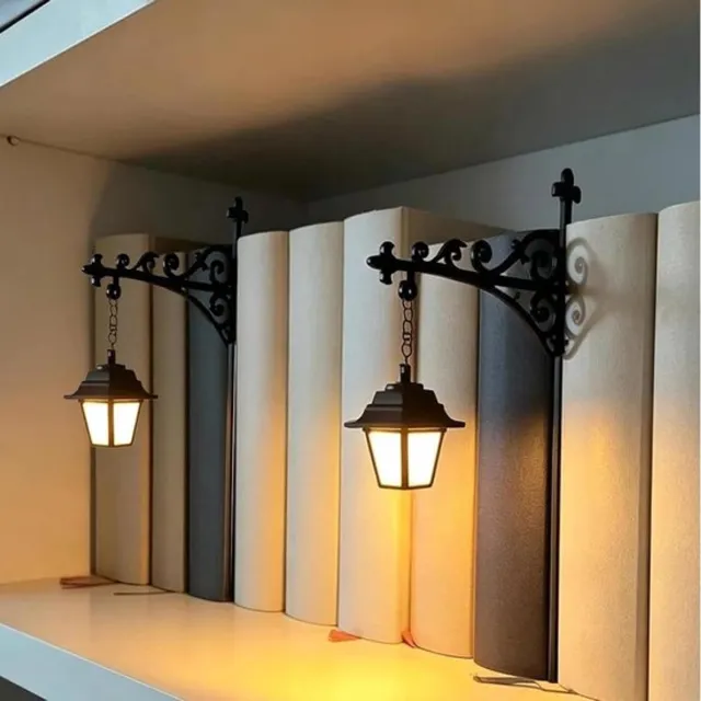 Flintry 2 Stuks Boekensteun metaal - Bibliotheeklantaarn - met Vintage Hanglamp - Decoratieve Boekenhouders - cadeau voor boekenliefhebbers zwart:2 stuks