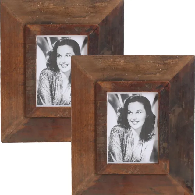 Raw Materials Factory fotolijst - Set van 2 - 30x35cm - Gerecycled hout Bruin