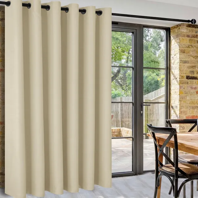 Unyqoos Beige Thermische Verduisteringsgordijnen met Inslagringen voor Privacy en Ruimteverdeling, 213 x 254 cm