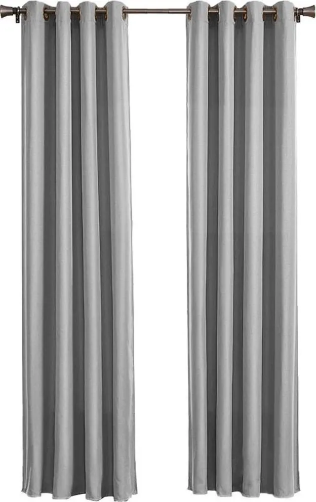Larson Luxe effen blackout gordijn - met ringen - 3m x 2.5m - Lichtgrijs