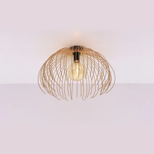 Barco Plafondlamp Jelly zwart goud - open metalen design - 45 cm goud zwart