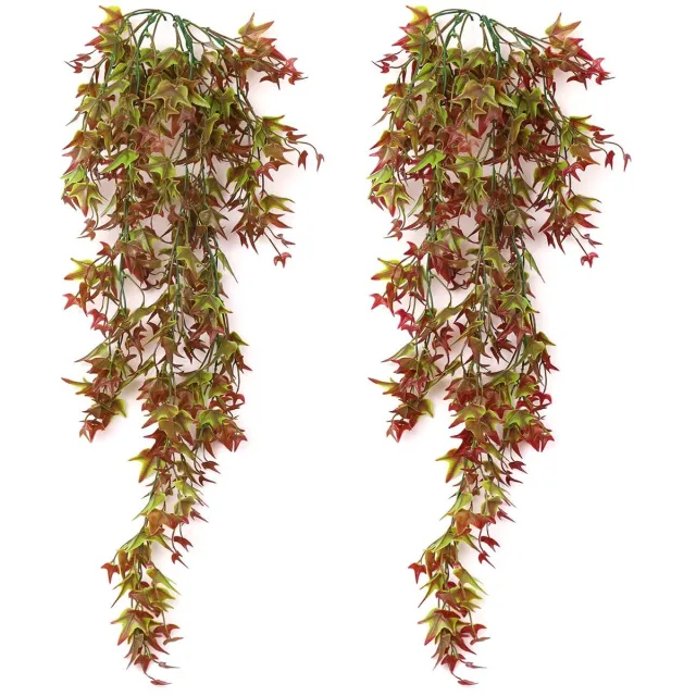 Famanu Set van 2 hangende kunstplanten van 70 cm, ideaal voor bruiloftsdecoratie en tuinhuis Zwart