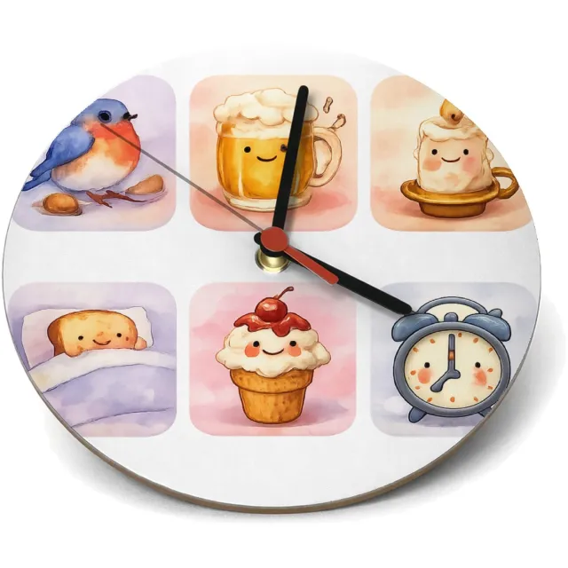 Mr Cadeautjes Klok rond Ø 19 - design Huiselijke comfort-scène met een alledaags object als ‘karak | cadeau Wit