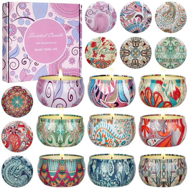 Imperatoris Kaarsenset - Geurkaarsen - Geur Set - Decoratieve Kaarsen - Geurloos - Cadeauset - lavendel, jasmijn en vanille - 9 Stuks Multicoloured