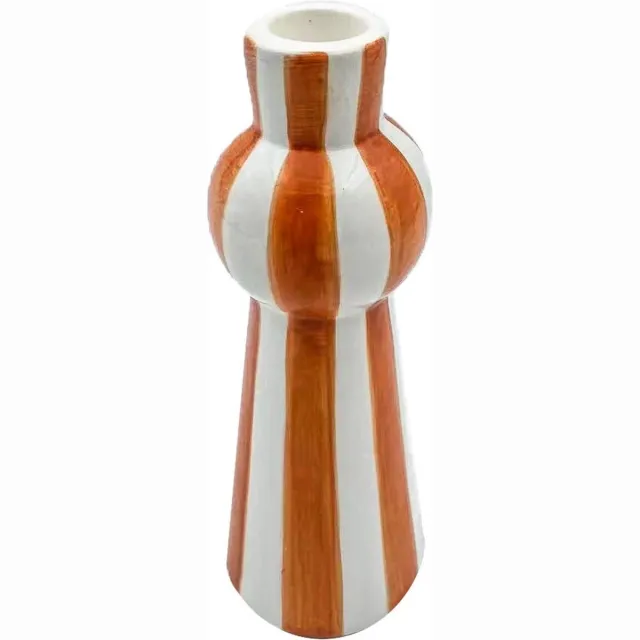 Homebound by Kolony HomeBound by KY | Vaas keramiek stripes oranje | bloemenvaas