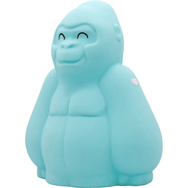 DHINK Nachtlampje Gorilla in zacht knuffel-siliconen materiaal blauw