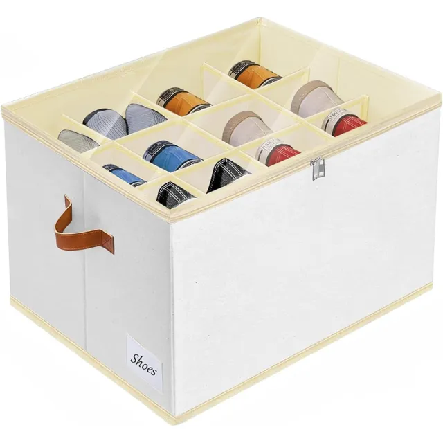 Famanu Schoenenopberger schoenenorganizer schoenenkast - 12 cellen schoenendozen stapelbaar schoenenrek ruimtebesparende schoenenorganizer voor kast schoenenrek schoenenrek schoenenopslag - 1 stuk wit