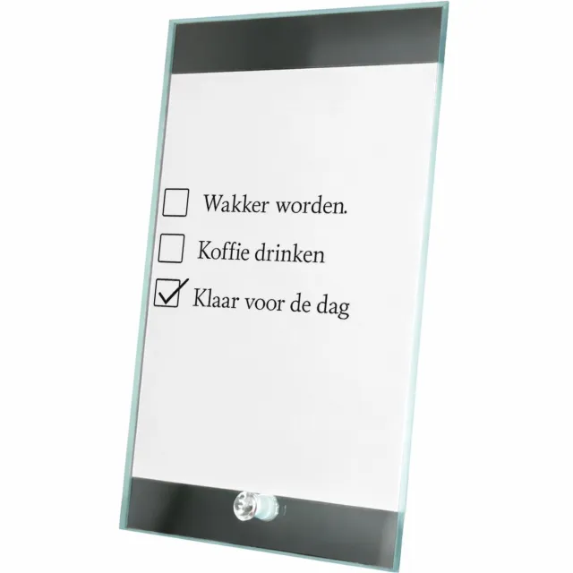 Mr Cadeautjes Glasframe 15 x 23 - design Een vergelijkbare droge checklistgrap maar dan rond ochtendg | cadeau Wit