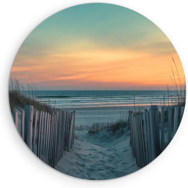 Saammp Forex Muurcirkel - Pad naar strand en zee - Duinen - Ø 50 - Wandcirkel - Wanddecoratie Cirkel - muurdecoratie Woonkamer - Slaapkamer decoratie - Rond Schilderij