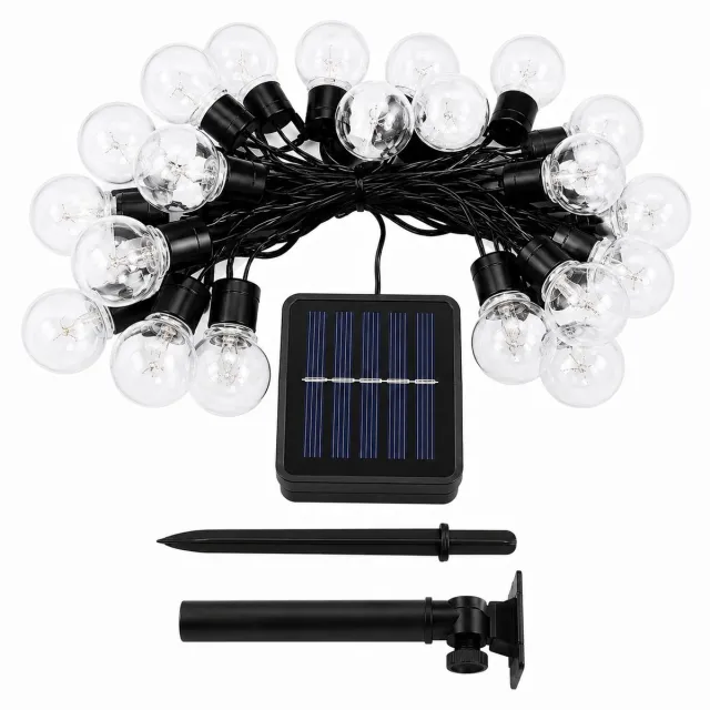 Gloovon Lichtsnoer Buiten Solar - Heldere Lampjes & IP55 Waterdicht - Warm Wit Licht - Voor Tuin & Balkon - 30 LED - 6,5 Meter
