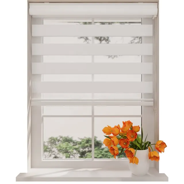 DTCH Duo Rolgordijn By Night - Verduisterend - White - 90 x 175 cm