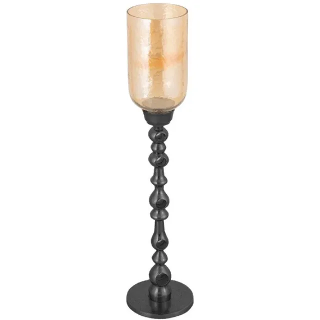 PTMD Windlicht Tracy - Zwart - 22x22x98cm