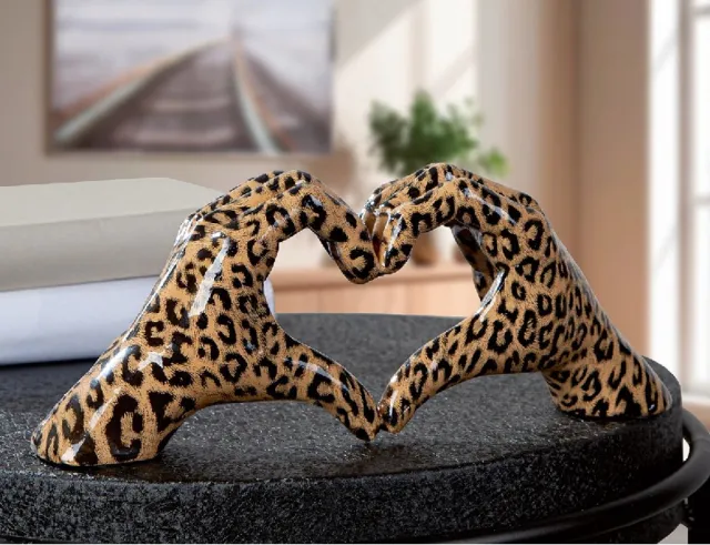 Gilde handwerk Beeld 2 handen hart panter print bruin