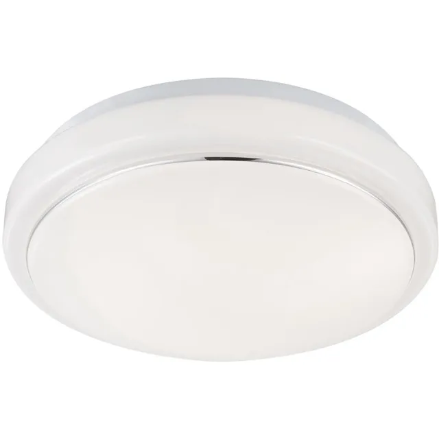 Globo Plafondlamp LED woonkamerlamp modern, aluminium wit, 1x LED 8W 550Lm warm wit, DxH 26x8 cm