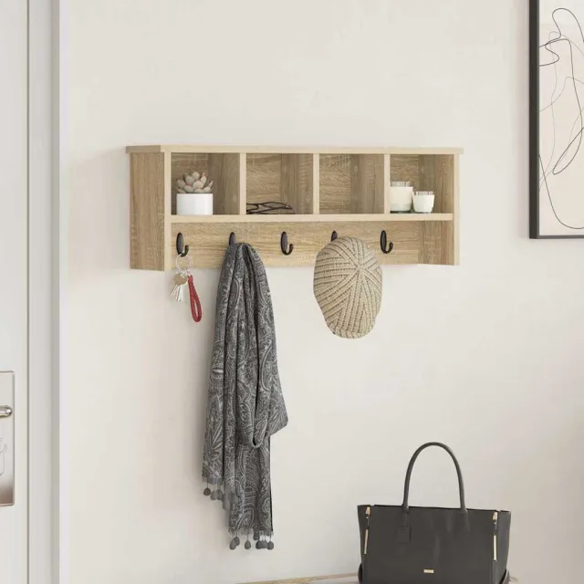 vidaXL Wandgemonteerde kapstok Sonoma Eiken 75 x 16 x 26 cm Beige