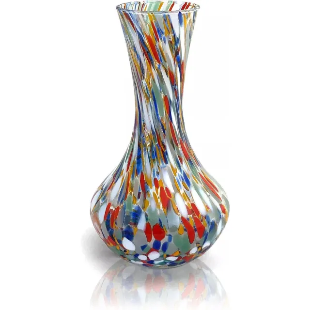 Mazzega Art & Design Murano vaas azuurblauw 19cm