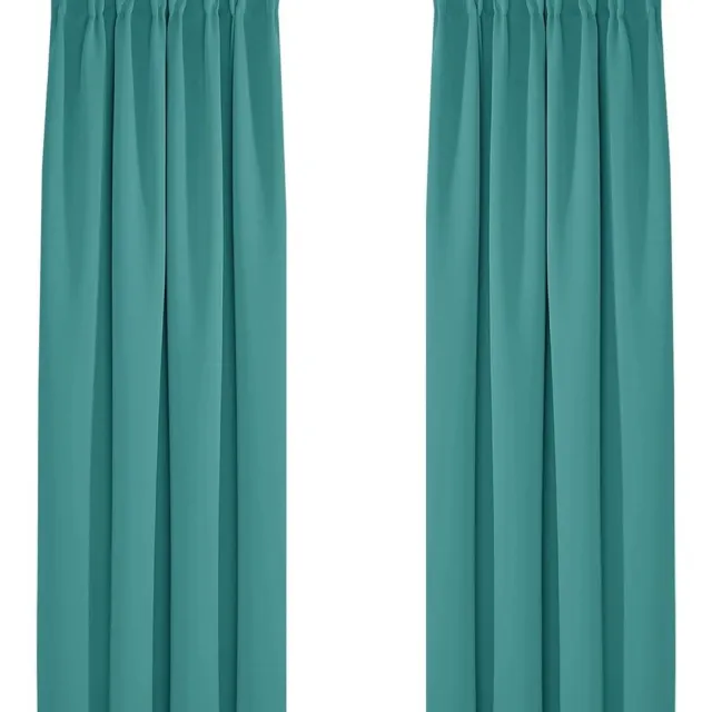 Mrs. Jones Verduisteringsgordijnen Plooiband Kant en Klaar Gordijn Warmte-isolerend voor Slaapkamer Woonkamer 117x229 cm (B x H) Turquoise 2 stuks - Decoratie Sfeer.withOpacity toegevoegde zoekwoorden: Decoratie, Sfeer . multi-color