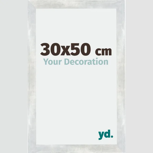 yd. Your Decoration - Fotolijst 30x50 cm - MDF - Zilver Glanzend Vintage - Mura