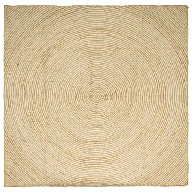 vidaXL Gebied Tapijt Natuurlijk en Wit 240 x 240 cm Jute