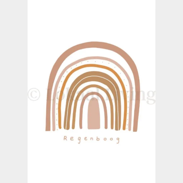 Lokaal Living a4 poster - regenboog roze