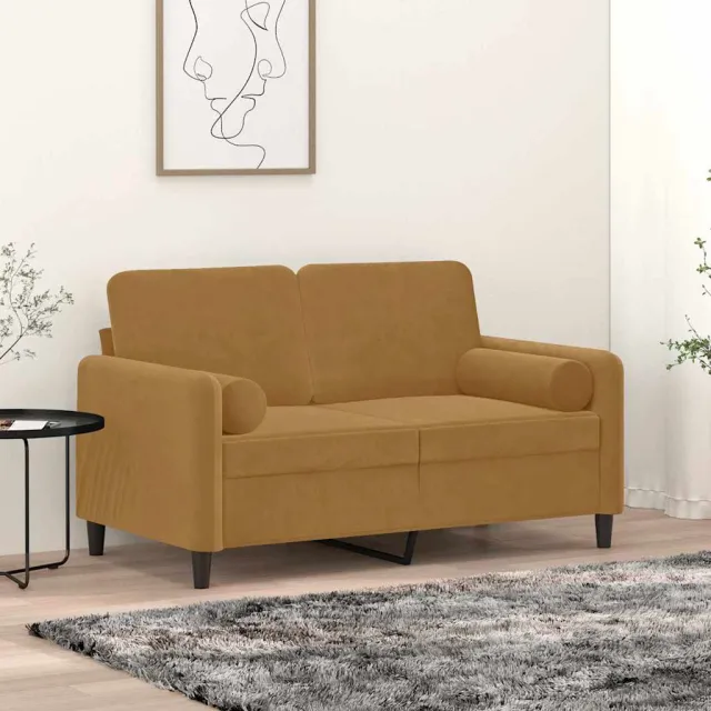 vidaXL Sierkussens 2 st 15x50 cm fluweel bruin