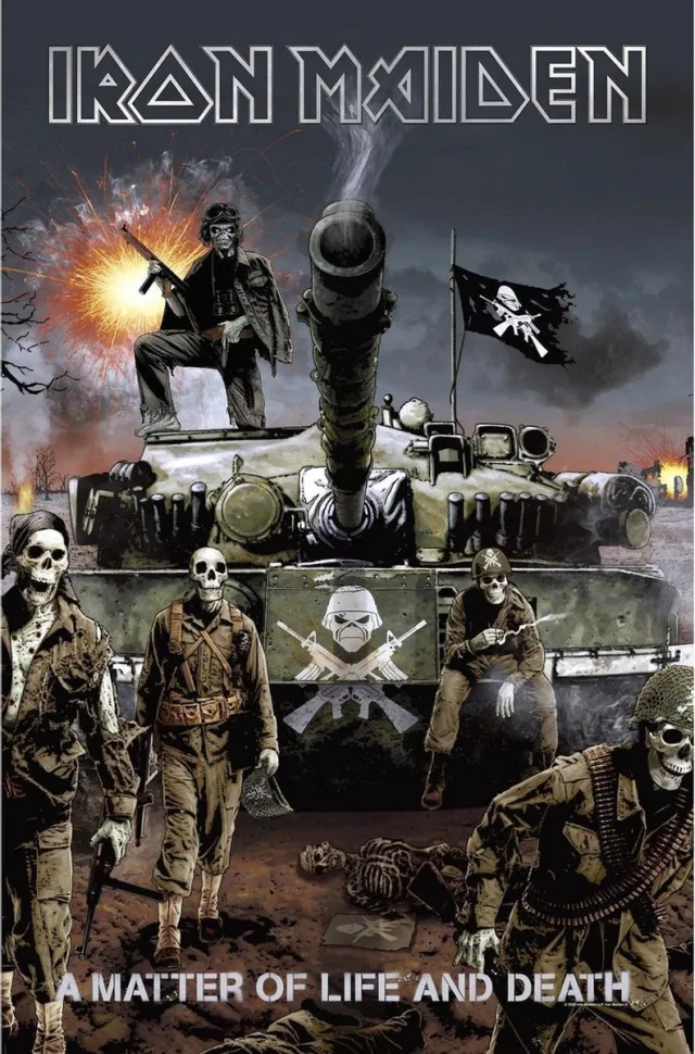 Rock Off Iron Maiden Textiel Poster Flag A Matter Of Life And Death Multicolour Multicolours