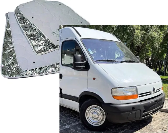 Geschikt voor Renault master Raamisolatie Geschikt voor Renault Master 07/1998 tot 04/010 Raamisolatie, Raamfolie isolerend camper, tegen hitte en kou Grijs