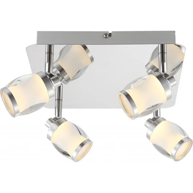 Globo Lighting Plafondlamp Globo Colorado LED - Chroom/Glas - 4 lichts