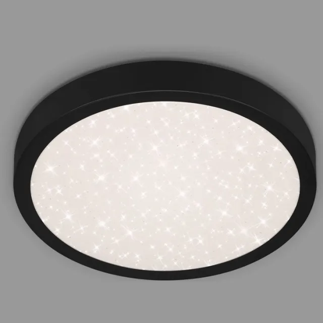 Briloner Runa - Sterrenhemel Plafonniére - plafondlamp met metaal - 4000 K - 18W - zwart - Ø28cm
