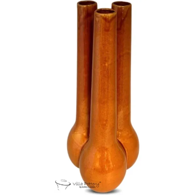 Irishflowers Vaas - Villa Pottery - Decoratie - Woondecoratie - Keramiek - Flowerpower 4_3 Orange Reactive Oranje