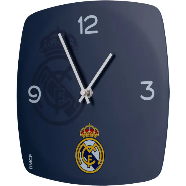 Bresser Real Madrid Wandklok - Modern RMCF - Vierkant - 25 Cm - Blauw