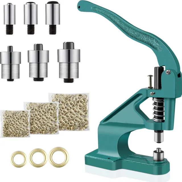 EGoods Klinknageltangenset met matrices en oogtang - 900 oogjes - 6/10/12 mm - lederen handwerk, gordijnen, PVC-banners Any