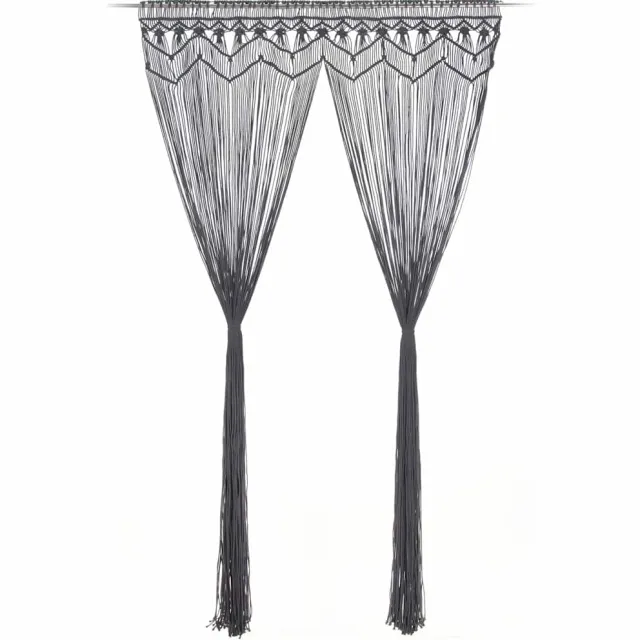 vidaXL Gordijn macramé 140x240 cm katoen antraciet