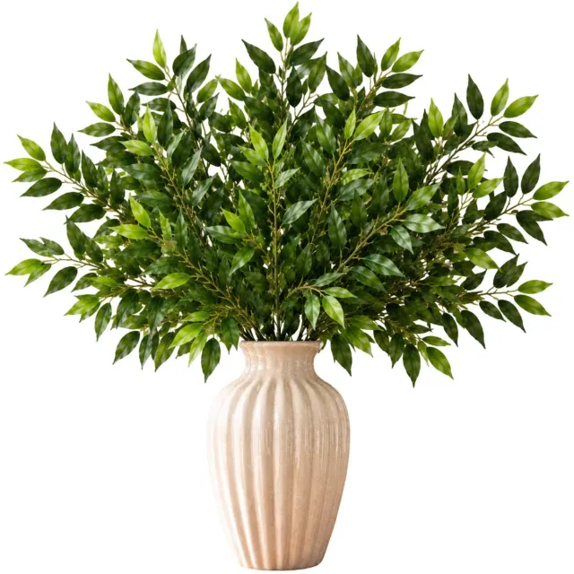 Mica Decorations Kunstplant takken Ruscus - 8x - H72 cm - lichtgroen - kunststof - bladgroen - siertakken