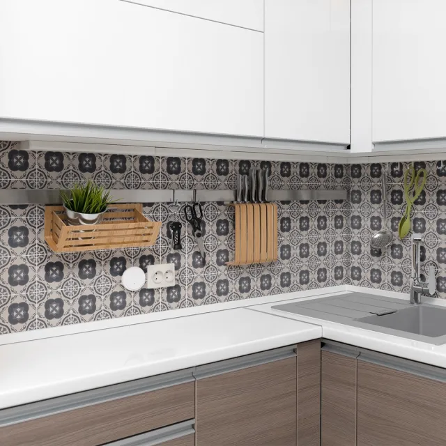 Ambiance Sticker Zelfklevende tegelmuurstickers voor keuken en badkamer - 30 cementtegelstickers (Azulejos Porfirio) - 30 stickers 10x10cm Multi color