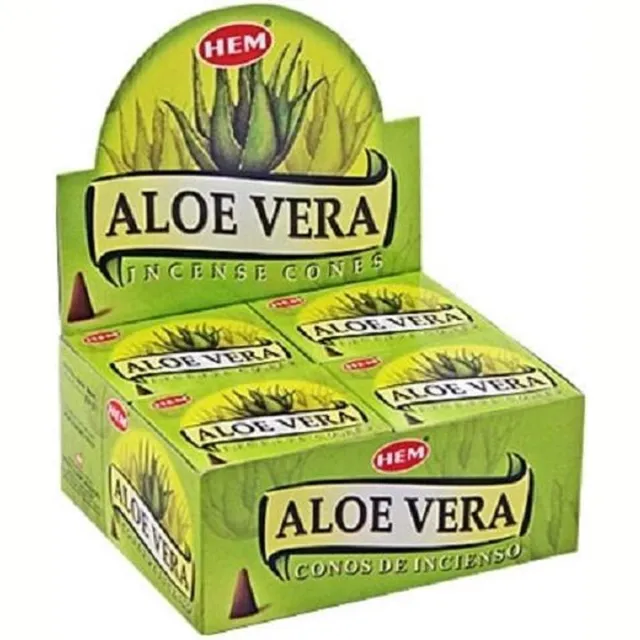 HEM Wierook Kegel Aloe vera (12 pakjes) groen